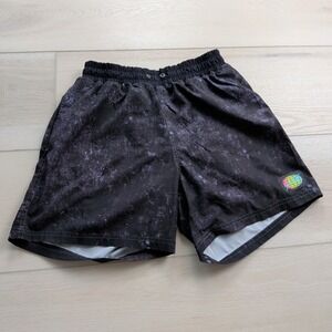 Slunks Volleyball Trunks Shorts Mens S Galaxy Print Beach Black Lined Zip Pocket